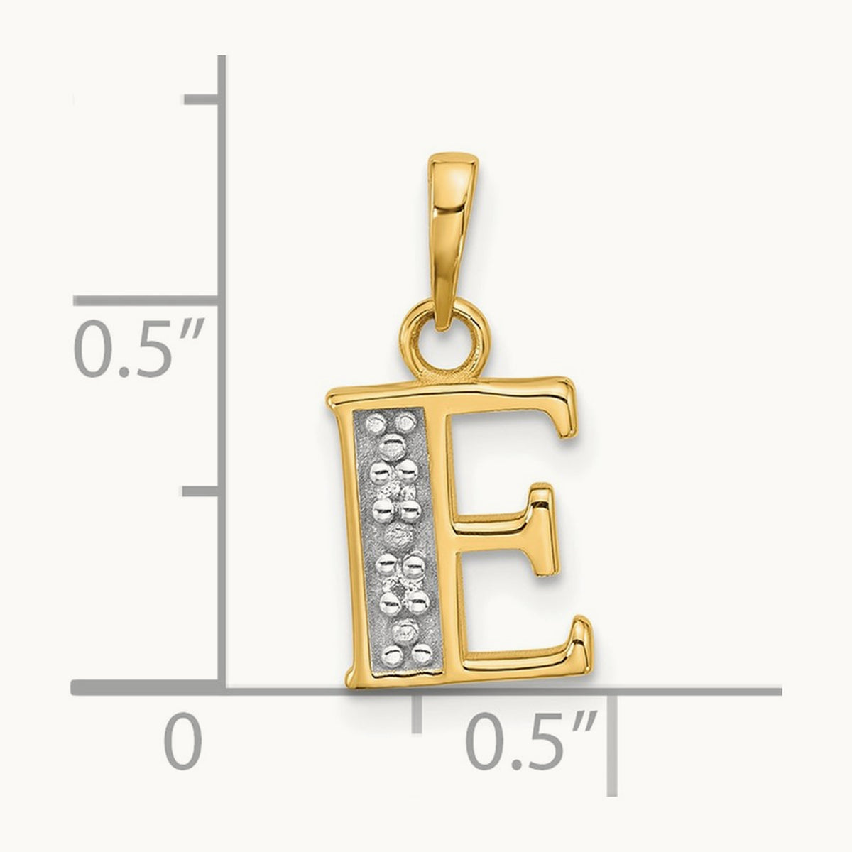 Diamond Letter E Initial Pendant, 14K with Rhodium