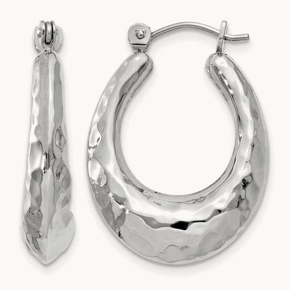 Polished Hammered Hoop Earrings — photo set