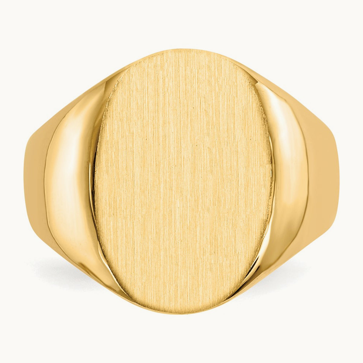 14.0x18. Closed Back Mens Signet Ring, 0mm, 14K