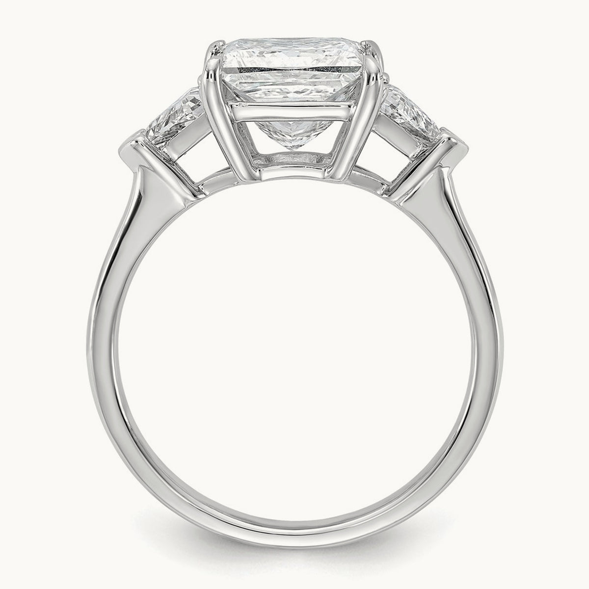 Princess/Trillion Engagement Ring, 1.50-4.00 ct tw Lab-Grown Diamond — 3 1/8 ct, 14K White Gold