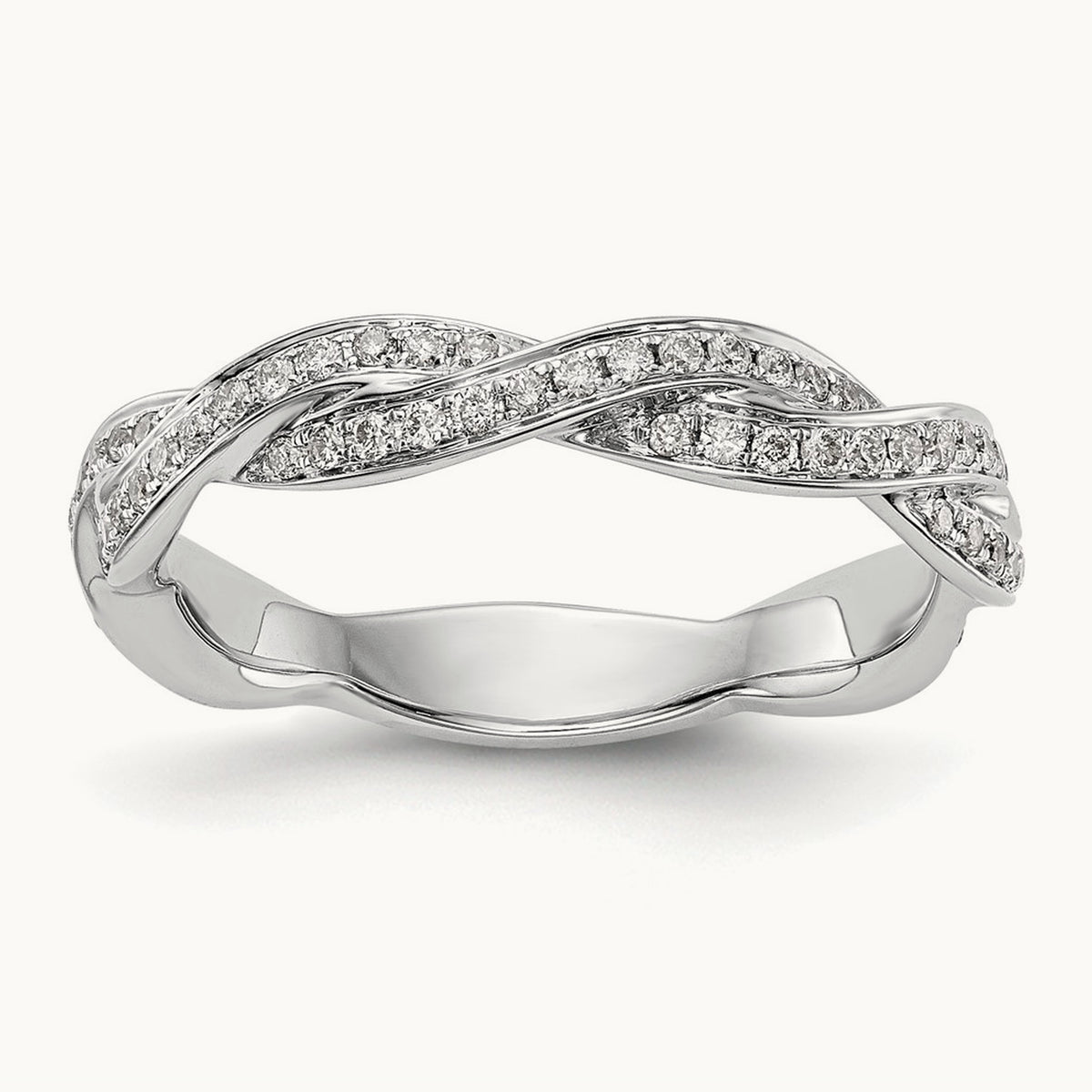 Diamond Wedding Band, 14K White Gold