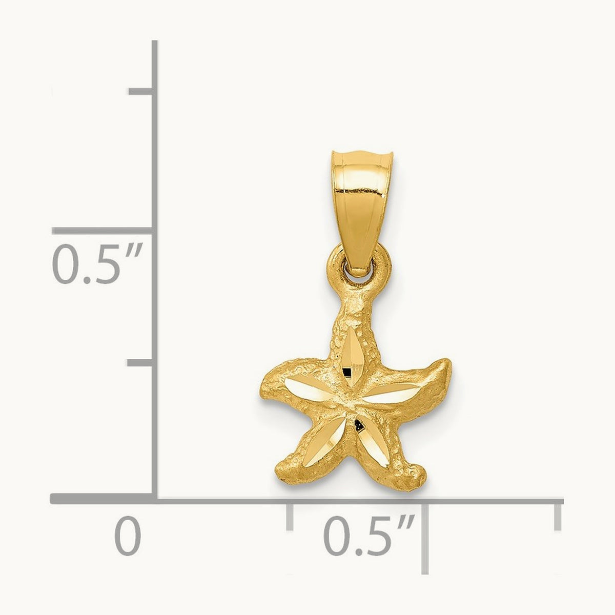 Starfish Pendant, 14K