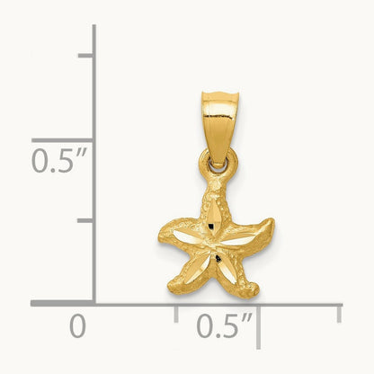Starfish Pendant, 14K