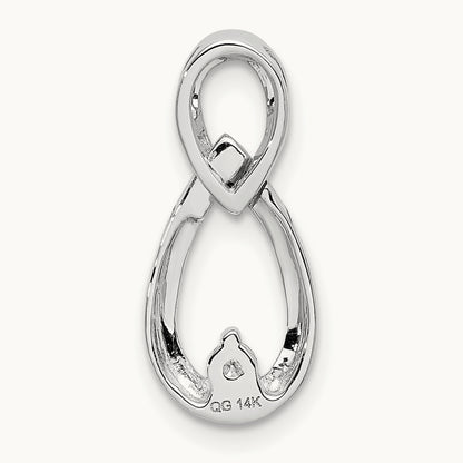 1/20ct. Diamond Teardrop Infinity Chain Slide, 14K White Gold