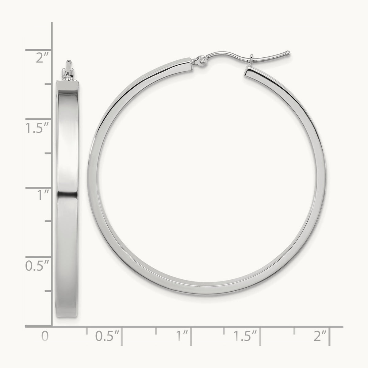 Polished Hoop Earring — 14K White Gold