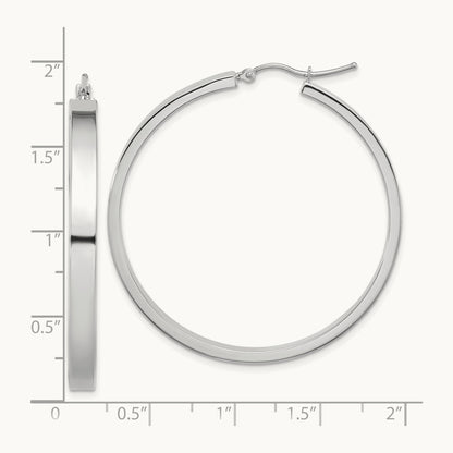 Polished Hoop Earring — 14K White Gold