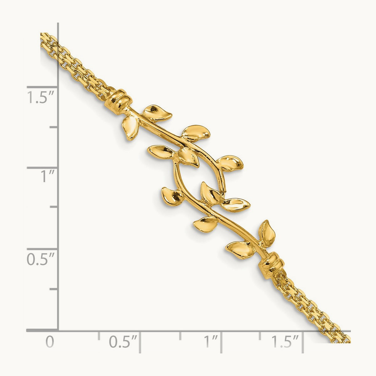 Polished Leaf Bracelet, 14K