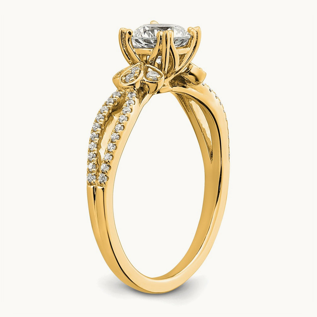 Cushion Split Shank Semi-Mount Engagement Ring — 3/4 ct, 7