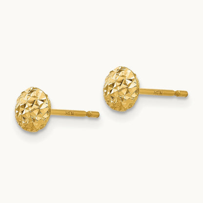 Circle Puff Post Earrings — 14K Yellow Gold, 5mm