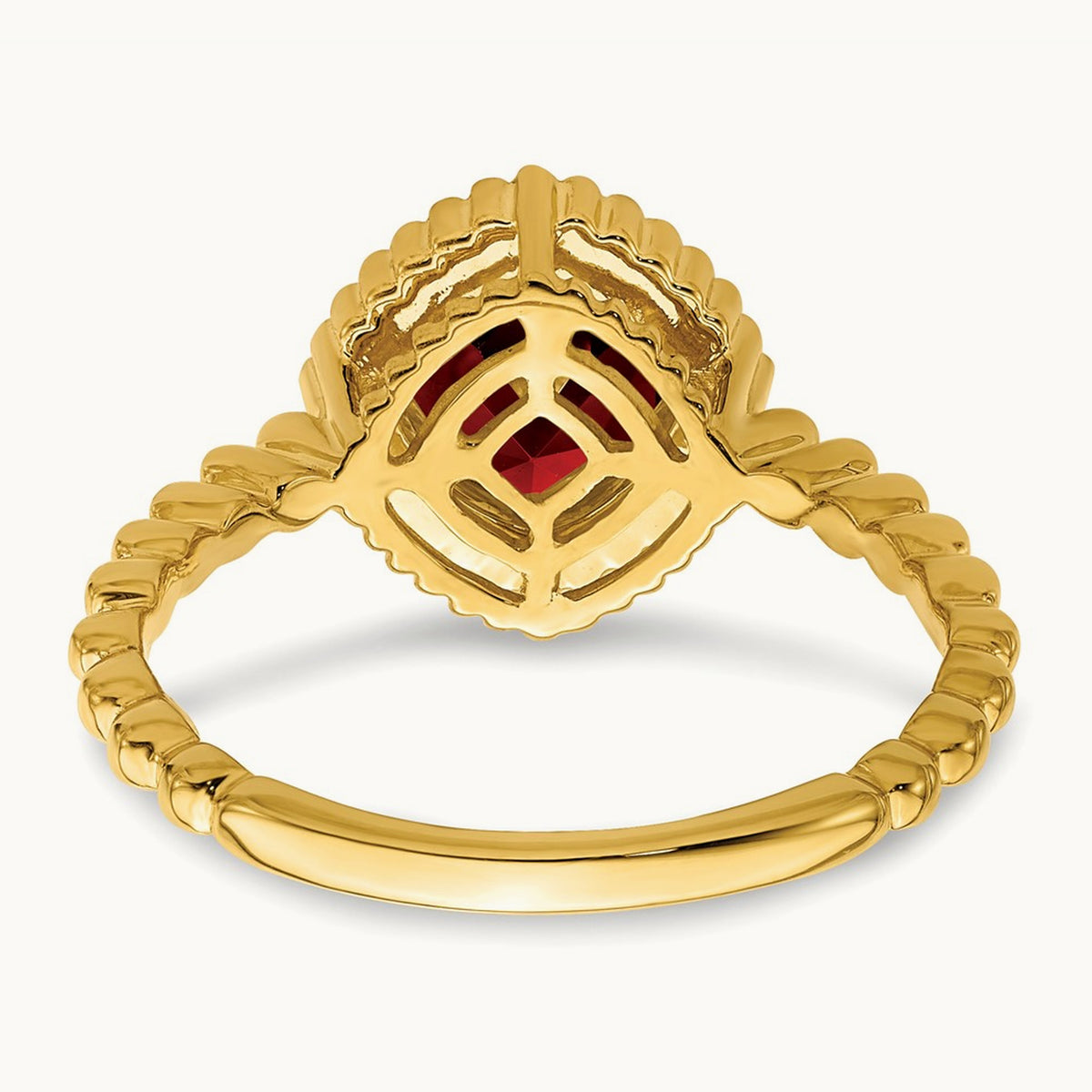 Cushion Garnet Ring, 14K