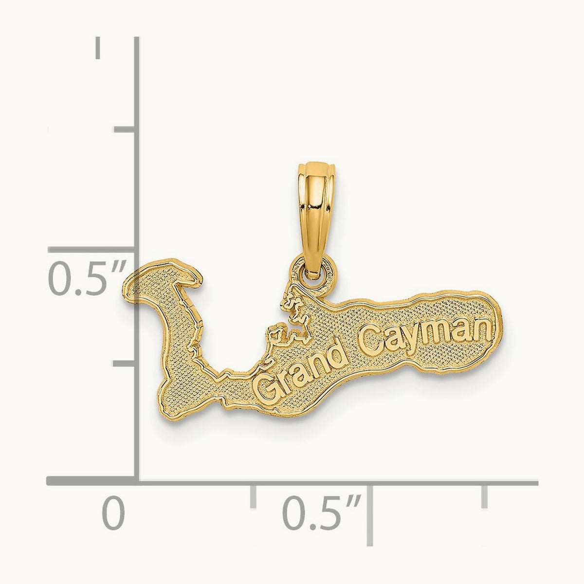 GRAND CAYMAN Island Map Charm, 14K