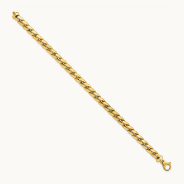 Polished Fancy Link Men's Bracelet, 14K