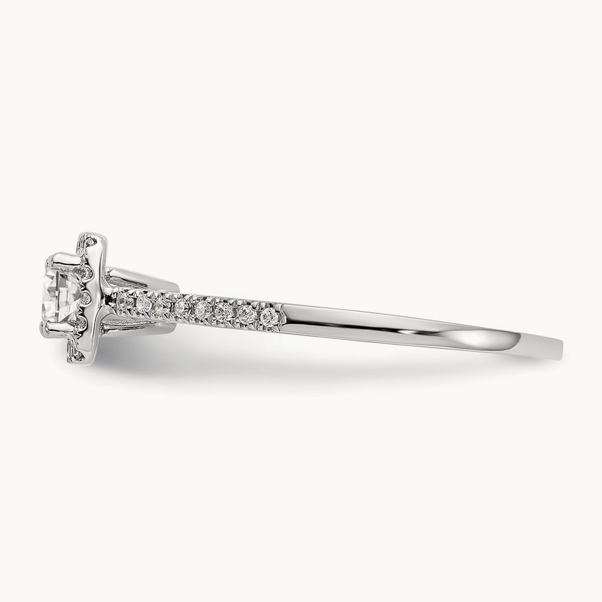 Round Semi-Mount Halo Engagement Ring, 0.15 ct tw