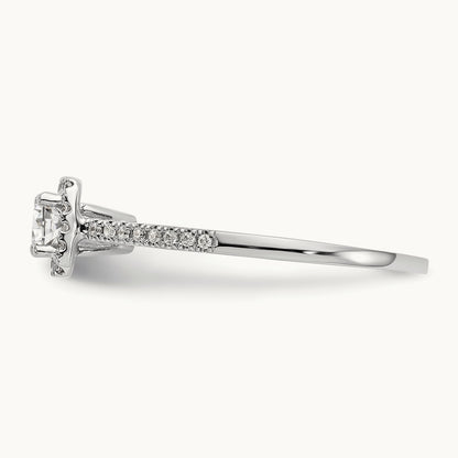 Round Semi-Mount Halo Engagement Ring, 0.15 ct tw