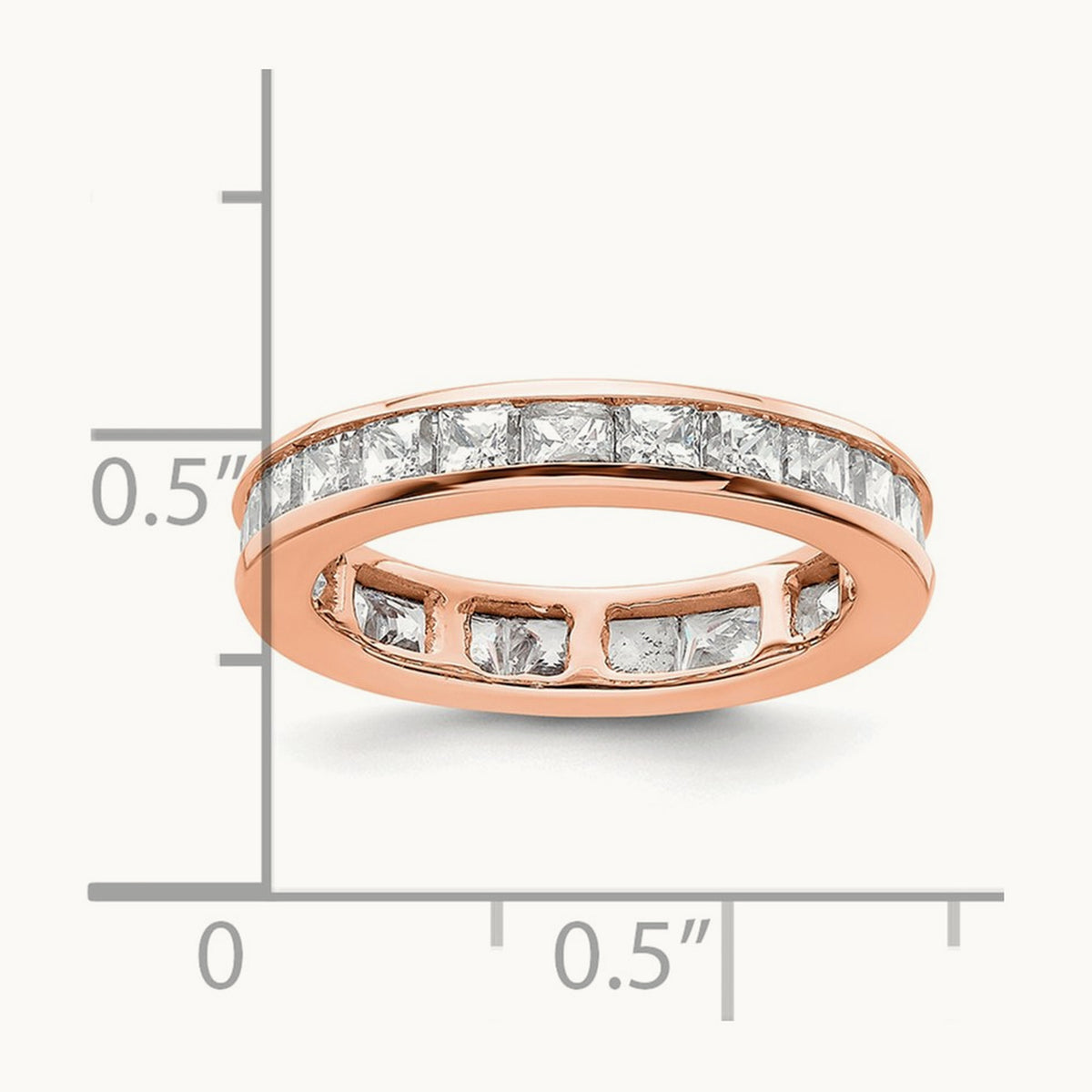 Polished Princess Channel Set Diamond Eternity Band, 2.00 ct tw — 14K Rose Gold