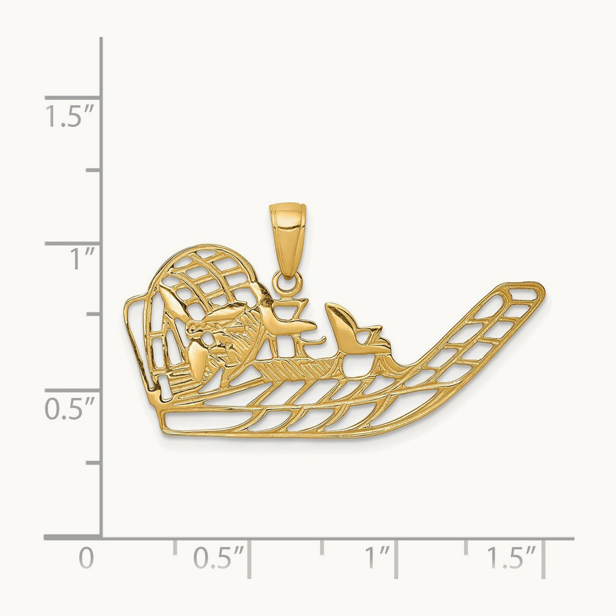 Air Boat Pendant — 14K Yellow Gold