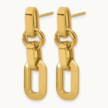 Polished Fancy Link Dangle Post Earrings — Leslie's — photo set