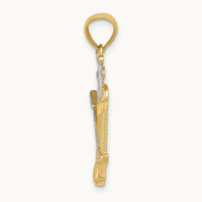 Golf Bag Pendant, 14K with Rhodium