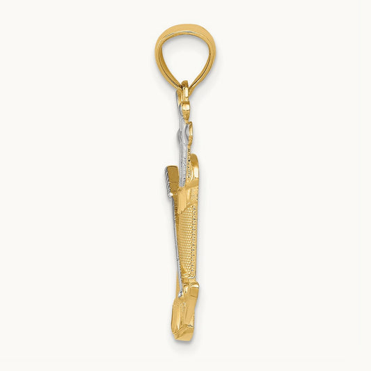 Golf Bag Pendant, 14K with Rhodium