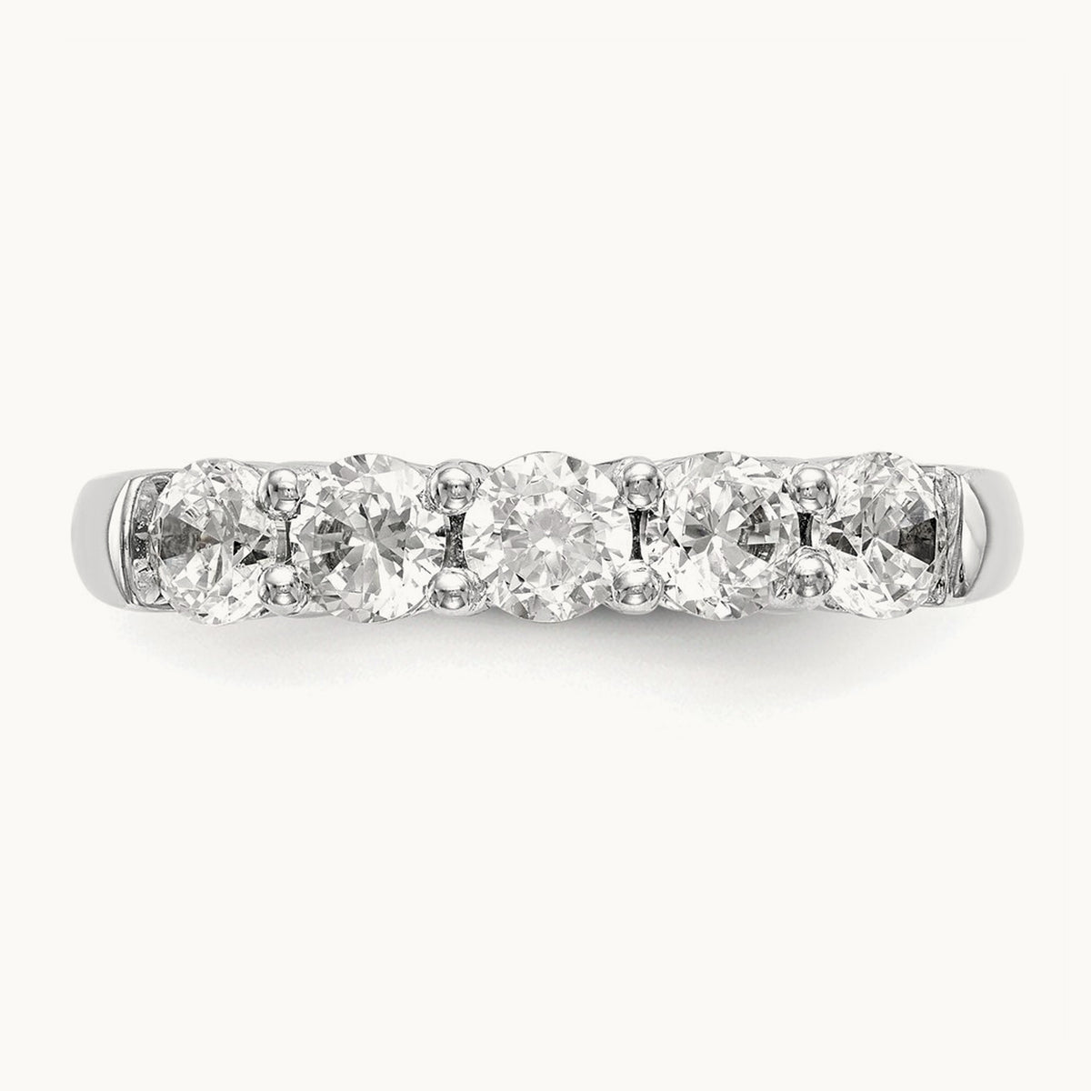 5-Stone Diamond Band, 14K White Gold
