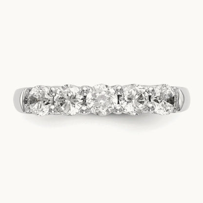 5-Stone Diamond Band, 14K White Gold