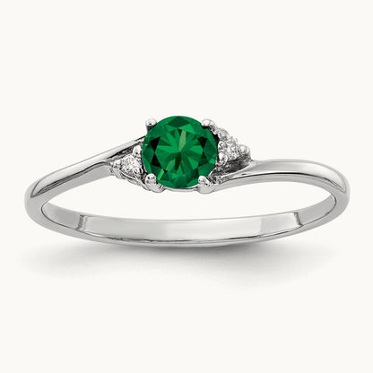 Mount St. Helens AA Diamond ring, 4mm, 14K White Gold