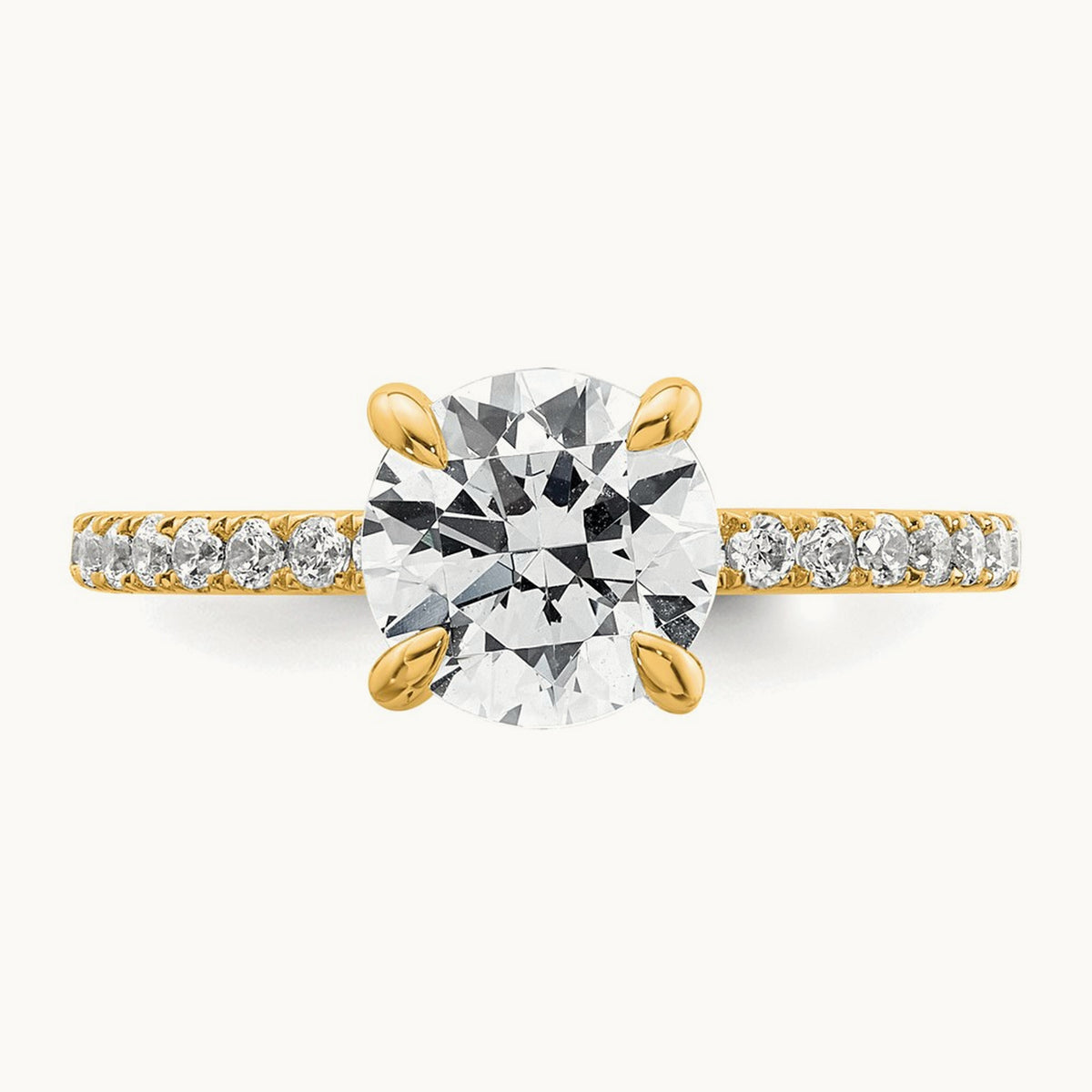 Round Solitaire Engagement Ring, 1.25-3.50 ct tw Lab-Grown Diamond — 14K Yellow Gold, 7