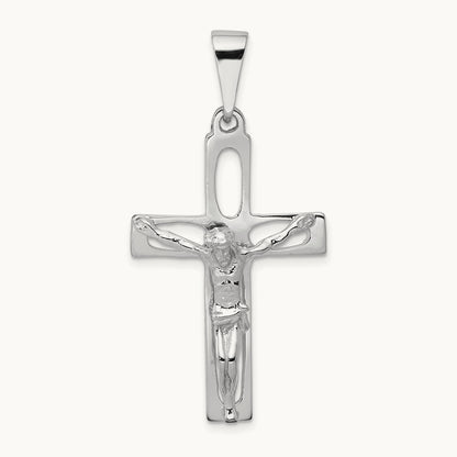 Crucifix Pendant, 14K White Gold