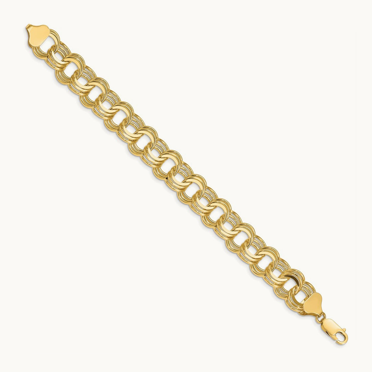 Triple Link Charm Bracelet, 14K