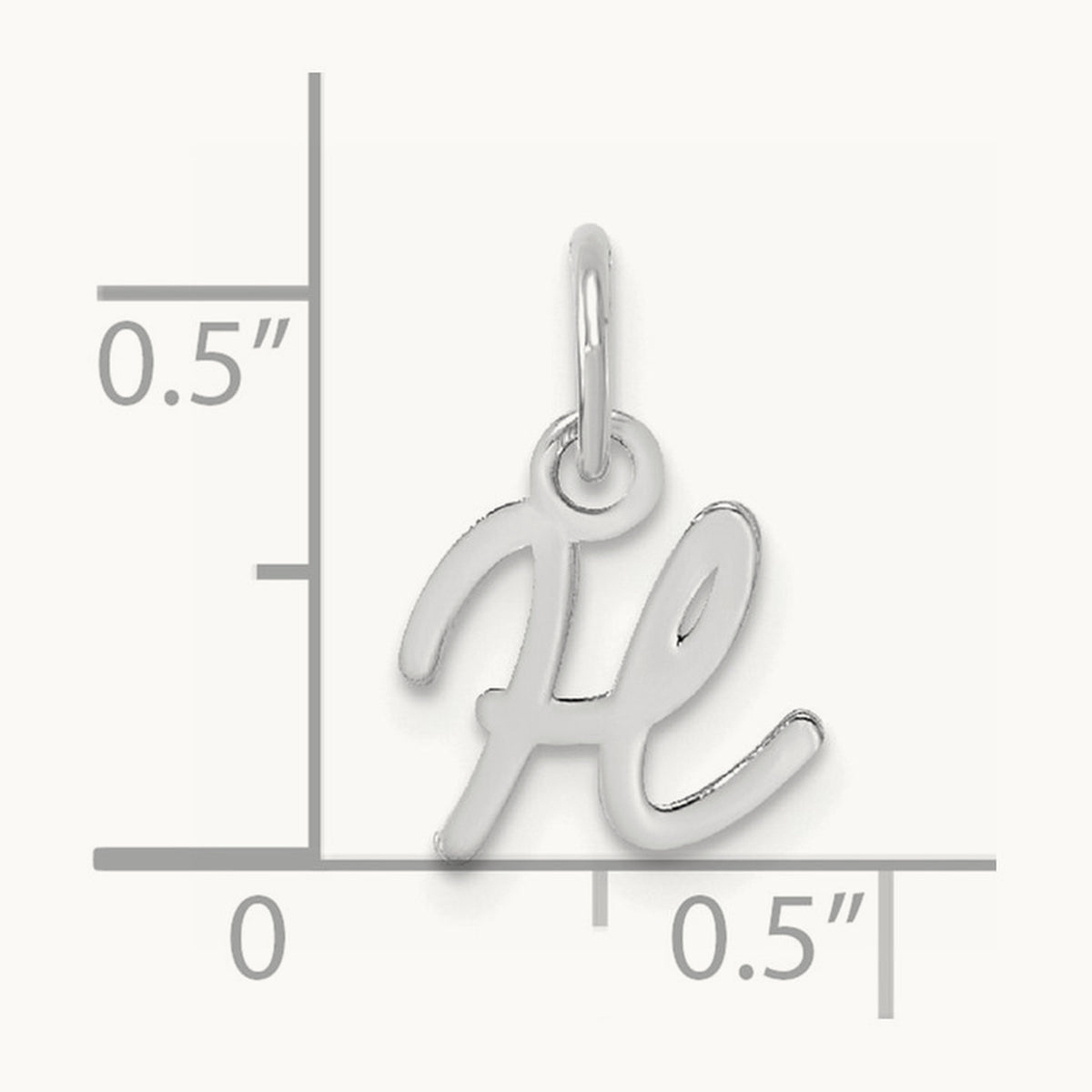 Uppercase Initial Charm — 14K White Gold, H