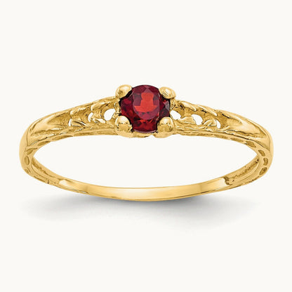 Madi K Garnet Birthstone Baby Ring, 3mm, 14K