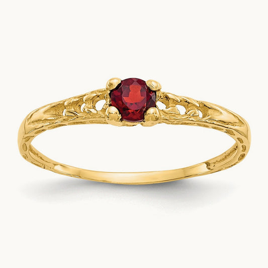 Madi K Garnet Birthstone Baby Ring, 3mm, 14K