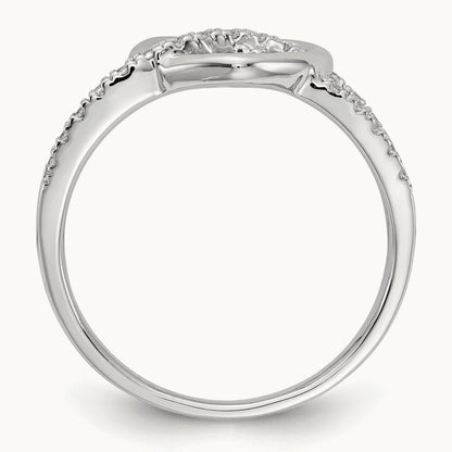 Diamond Heart Ring, 14K White Gold