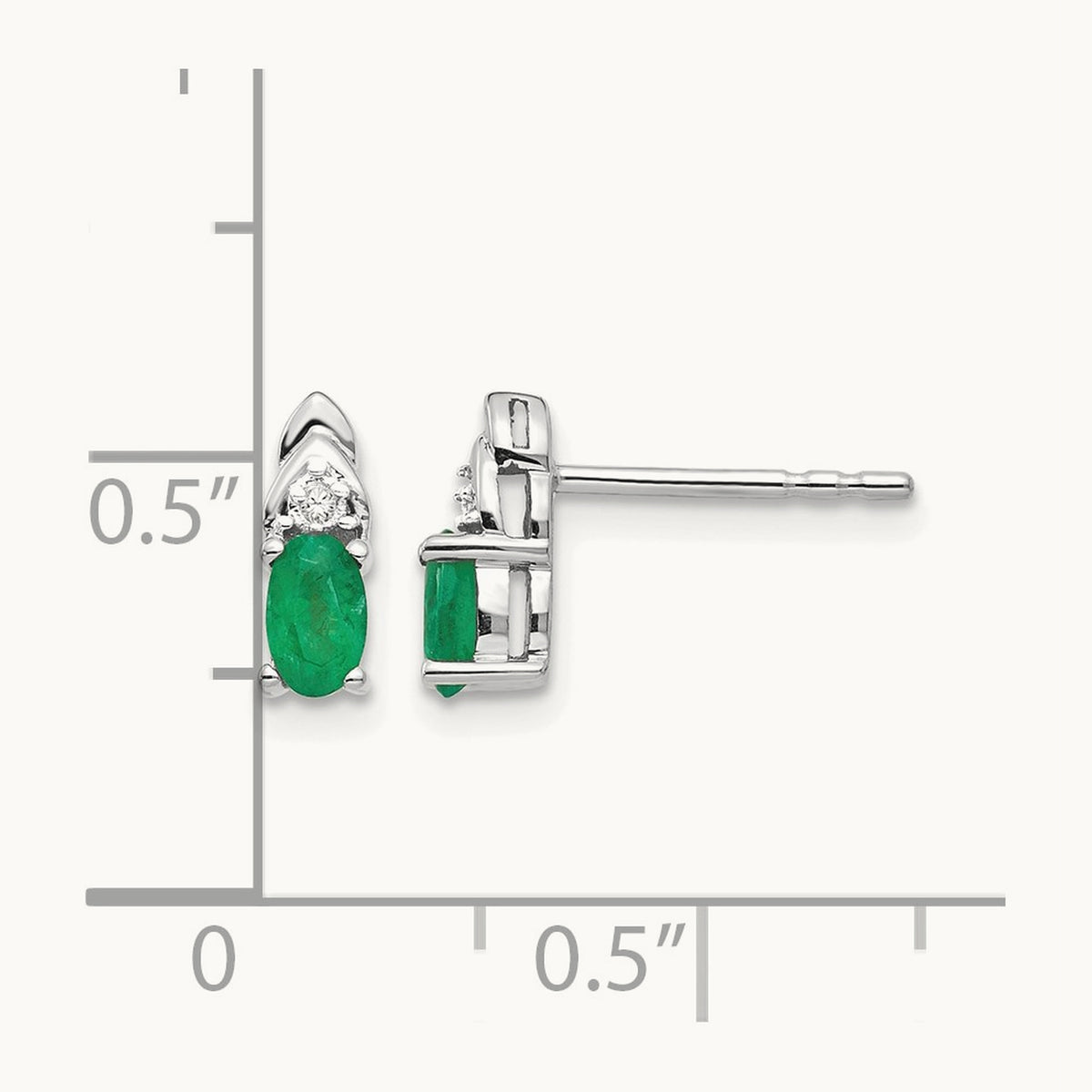 Emerald and Diamond Post Earrings — photo set