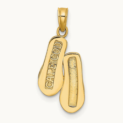 3D CAPE COD Double Flip-Flop Charm, 14K
