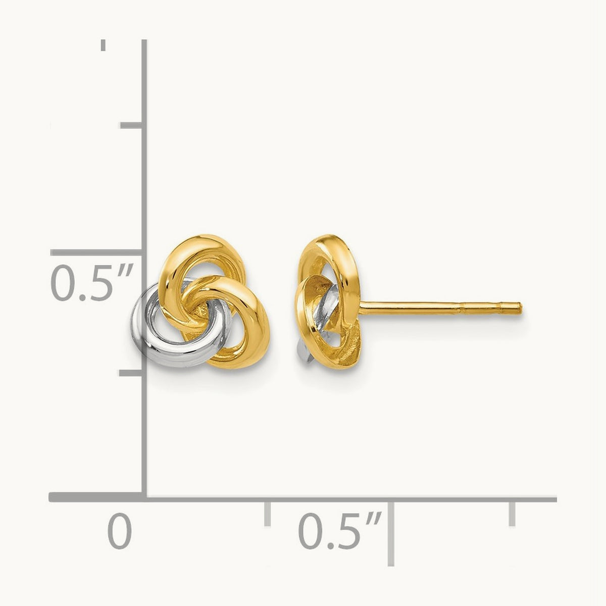 Trinity Knot Earrings — 14K Two-Tone Gold