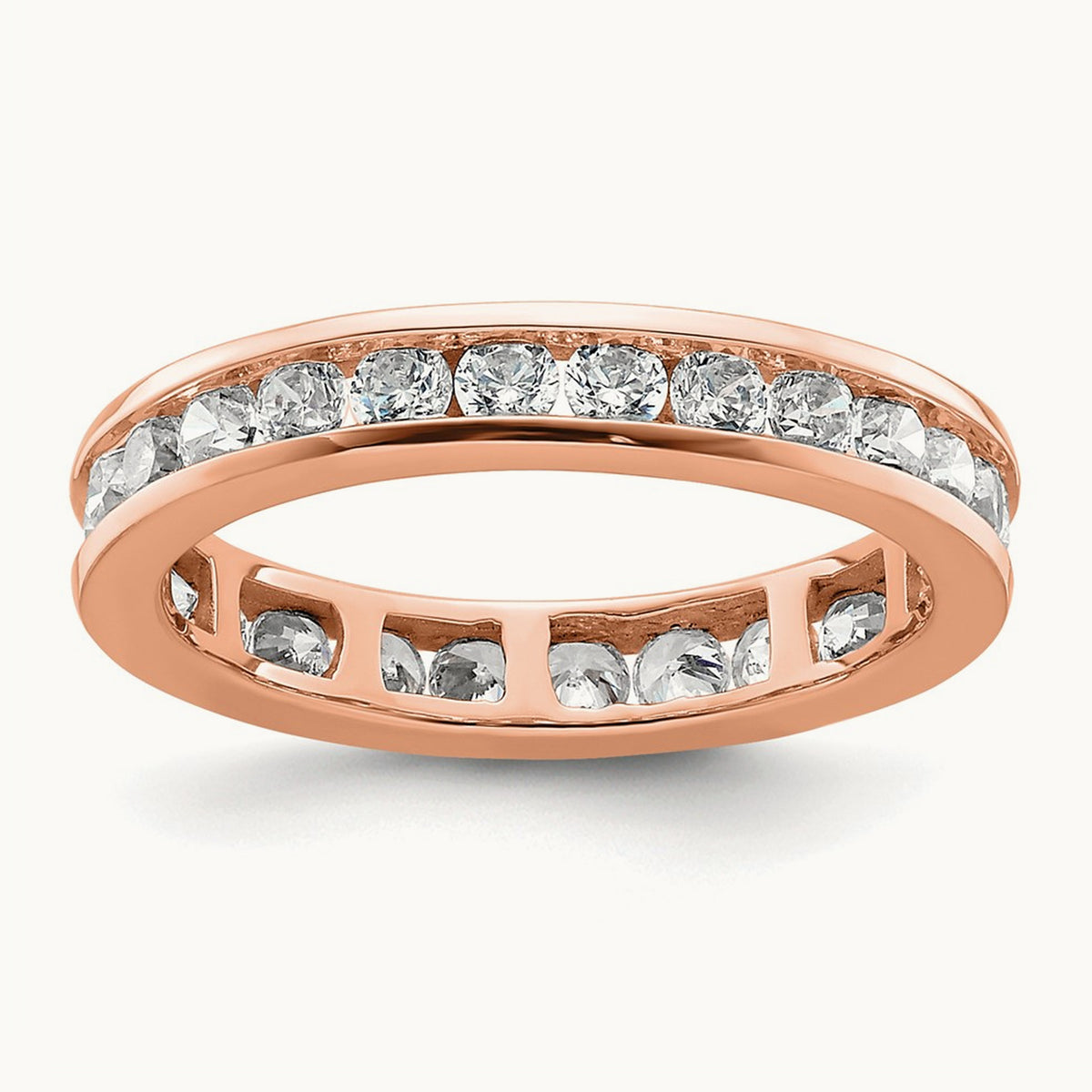 Channel Set Eternity Band, 0.50-1.00 ct tw Lab-Grown Diamond — 1 ct, 14K Rose Gold
