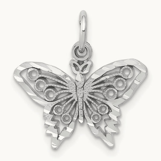 Butterfly Charm, 14K White Gold