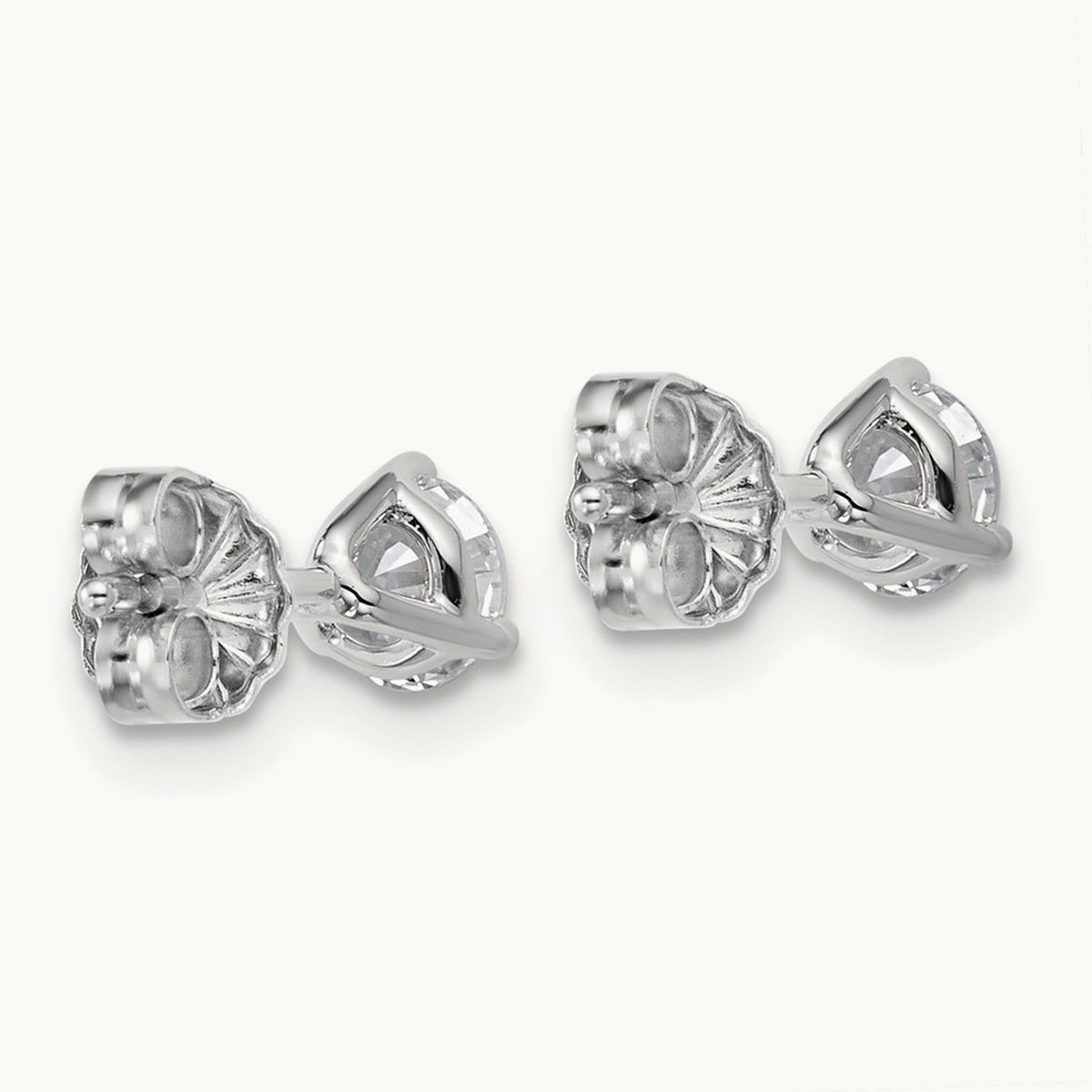Round Stud Earrings, 0.10-6.00 ct tw Lab-Grown Diamond — 5/8 ct, 14K White Gold