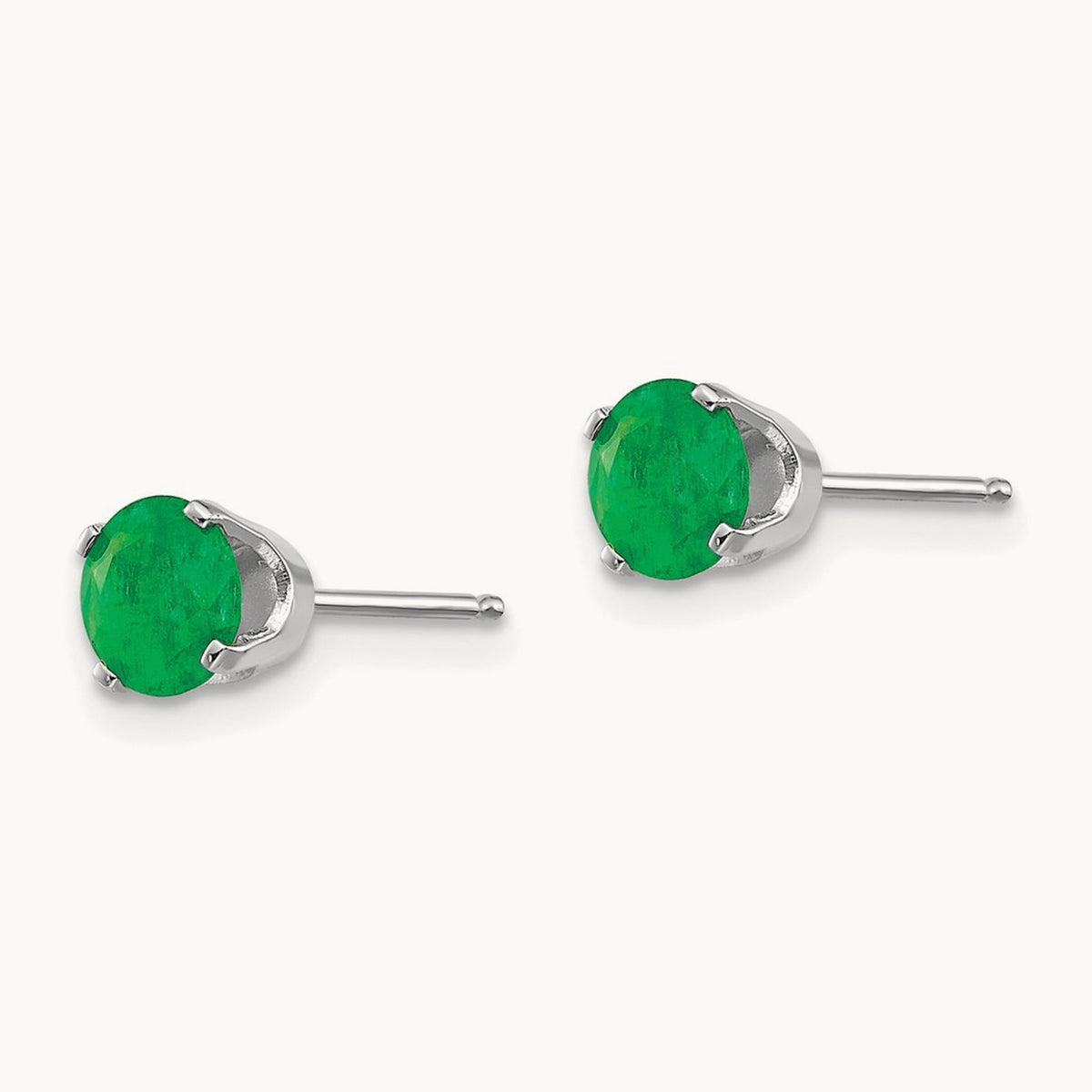 Emerald Stud Earrings — 5mm