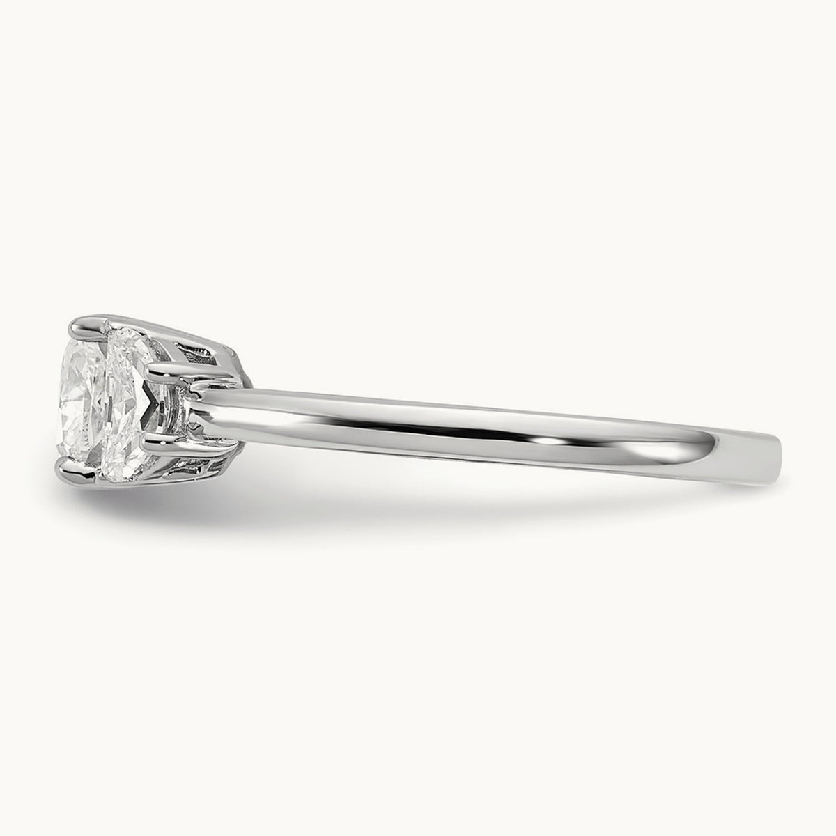 Half Moon & Cushion Semi-Mount Engagement Ring, 0.25-1.00 ct tw Lab-Grown Diamond — 3/8 ct, 14K White Gold