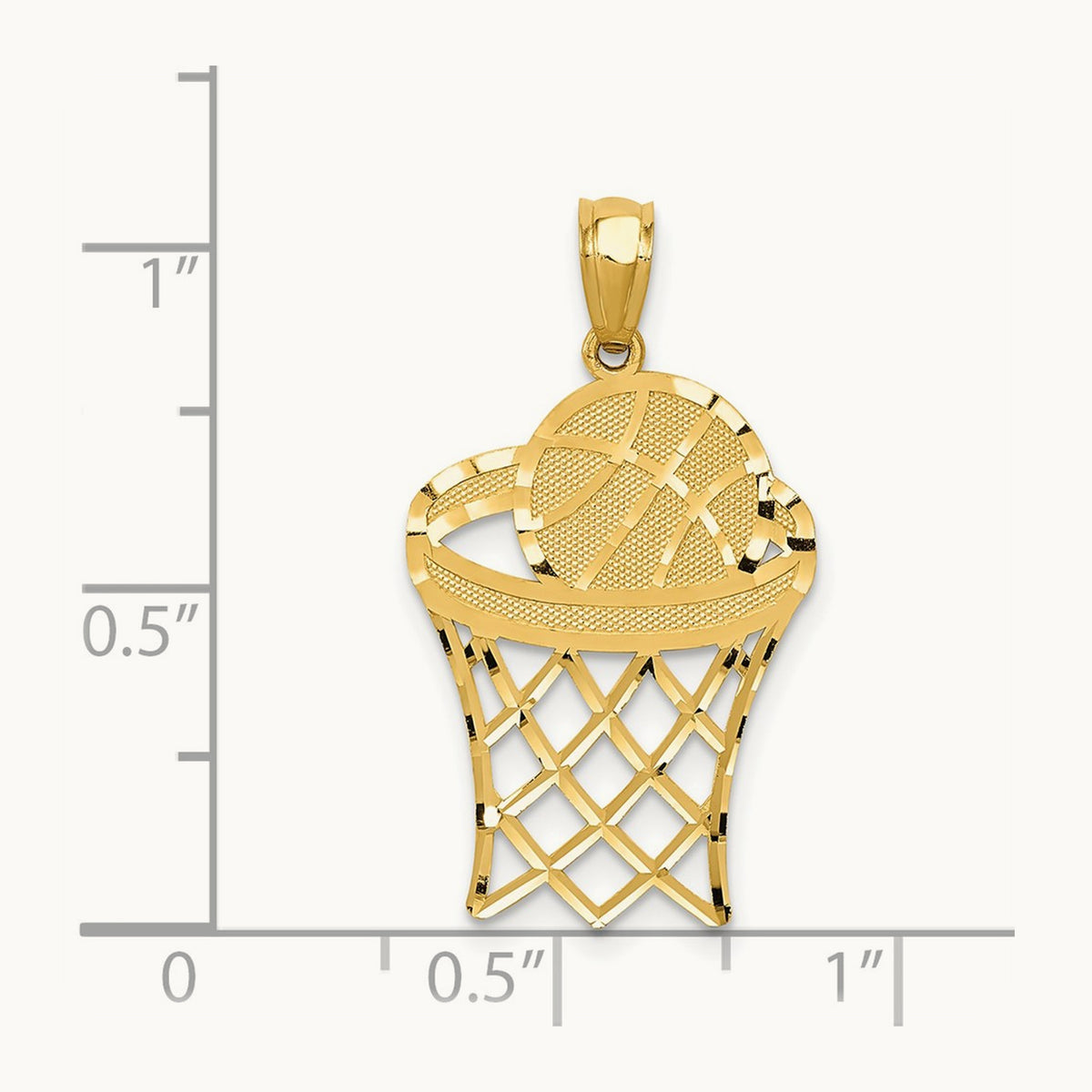 Basketball Pendant, 14K Yellow Gold