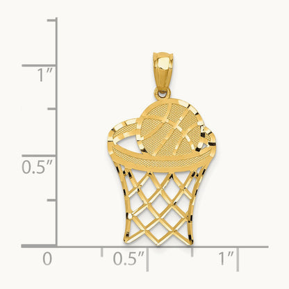 Basketball Pendant, 14K Yellow Gold