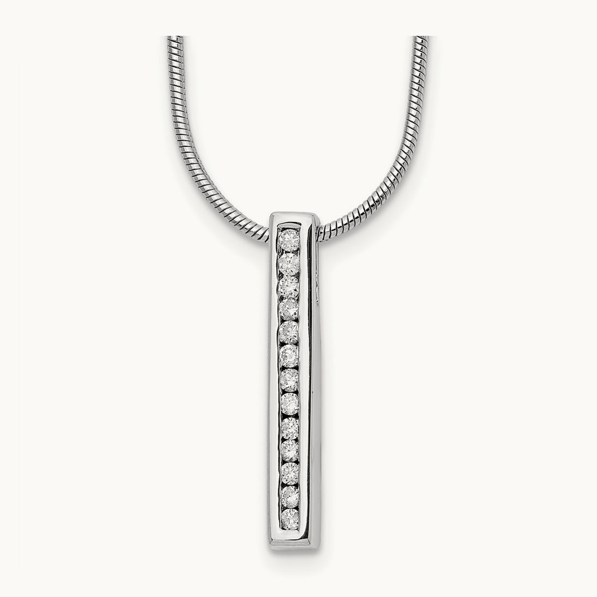 Vertical Bar Necklace, 0.10 ct tw Lab-Grown Diamond