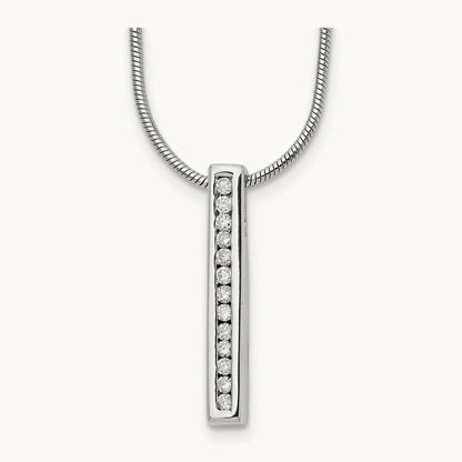 Vertical Bar Necklace, 0.10 ct tw Lab-Grown Diamond