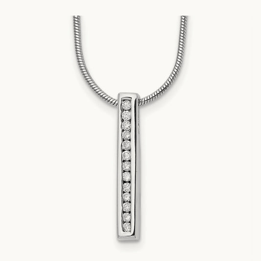 Vertical Bar Necklace, 0.10 ct tw Lab-Grown Diamond