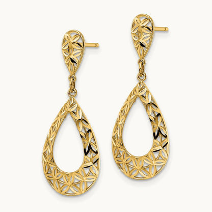 D/C Dangle Post Earrings, 14K
