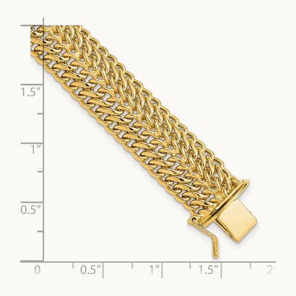 Polished 7.5in Fancy Link Bracelet, 14K