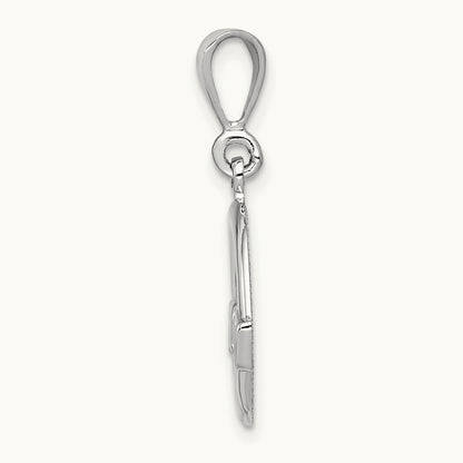 Claddagh Charm, 14K White Gold