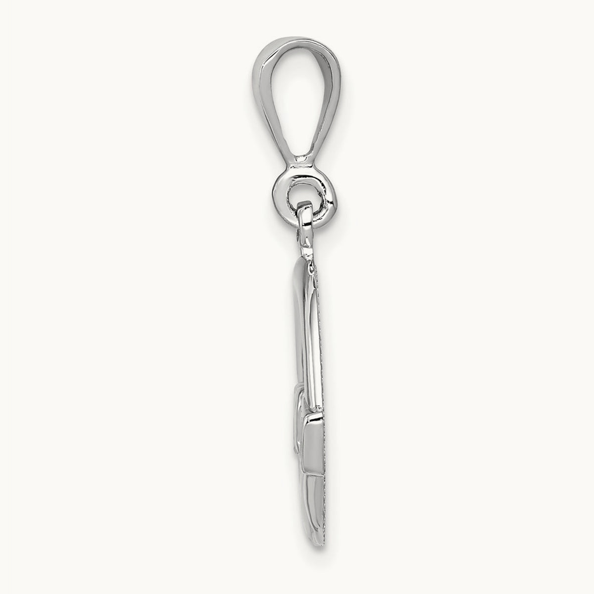 Claddagh Charm, 14K White Gold